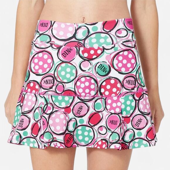 Pickleball Bella Pink “Dink” Print A-Line Ruffle Skort – Size 2 - Picture 5 of 7
